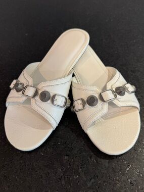 Balenciaga Cagole Sandals – White – Size 38 – Excellent Condition